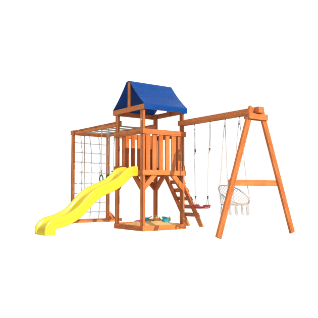 Детская площадка Fun Land с сеткой, рукоходом и качелями