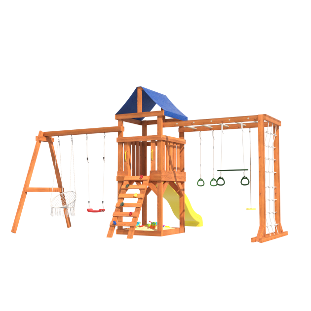 Детская площадка Fun Land с сеткой, рукоходом и качелями