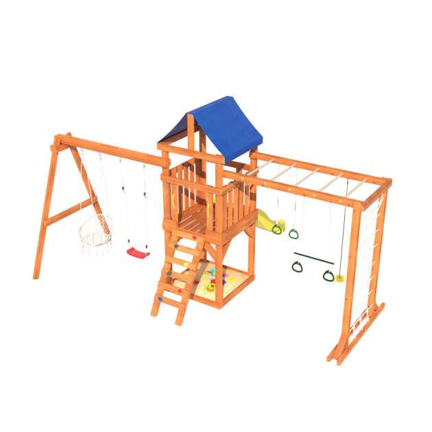 Детская площадка Fun Land с сеткой, рукоходом и качелями