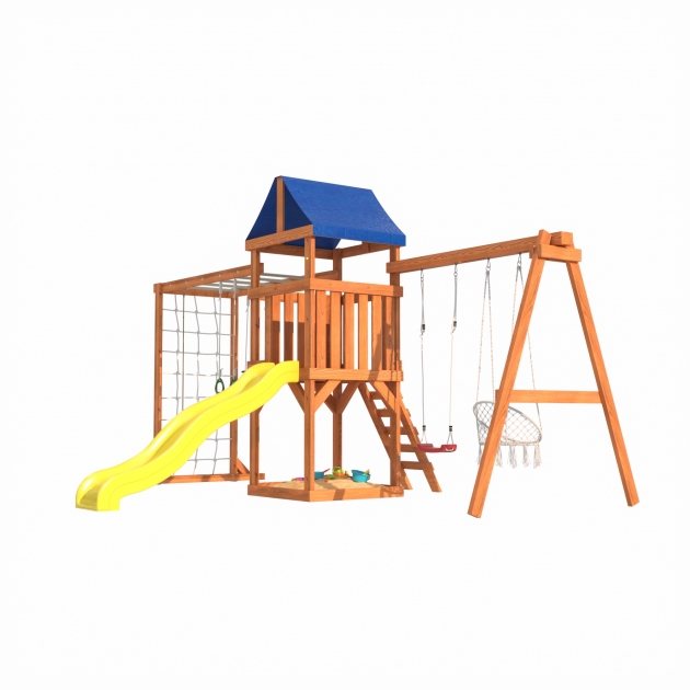 Детская площадка Fun Land с сеткой, рукоходом и качелями