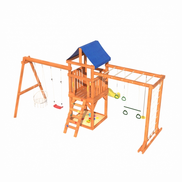 Детская площадка Fun Land с сеткой, рукоходом и качелями