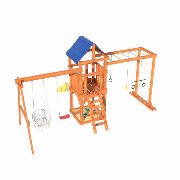Детская площадка Fun Land с сеткой, рукоходом и качелями