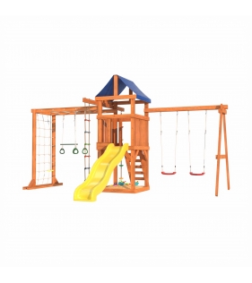 Детская площадка ДКПМ-5 с сеткой для лазания и качелями гнездо...
