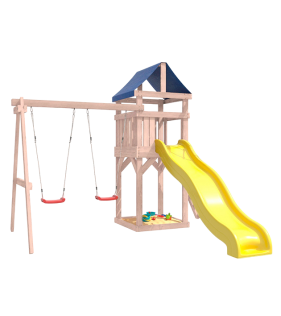 Детская площадка неокрашенная с качелями лодочка