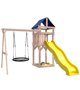 Детская площадка неокрашенная с качелями гнездо
