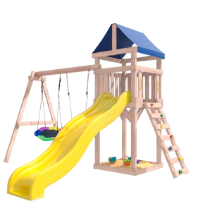 Детская площадка неокрашенная с качелями лодочка и гнездом...