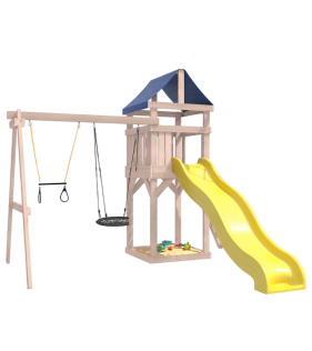 Детская площадка неокрашенная с трапецией и гнездом
