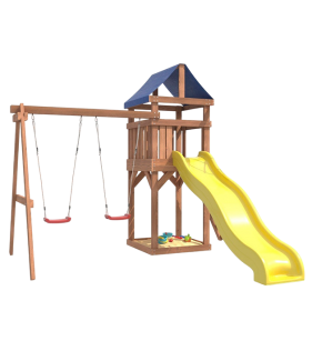 Детская площадка с качелями лодочка