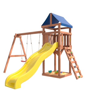 Детская площадка с качелями лодочка