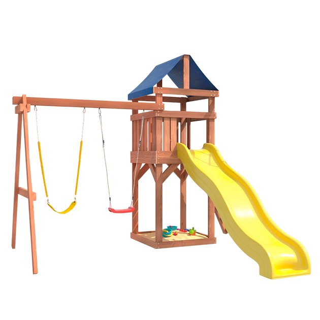 Детская площадка с качелями и лодочкой