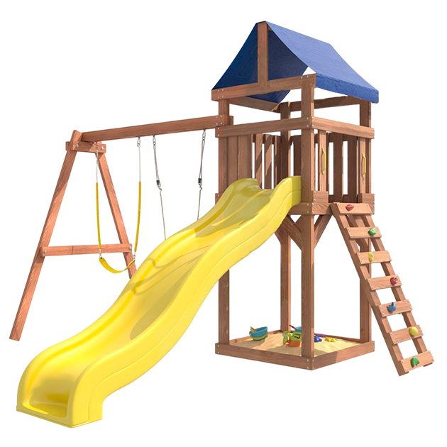 Детская площадка с качелями и лодочкой