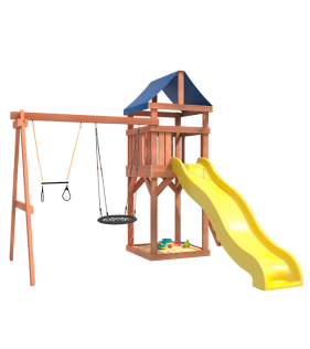 Детская площадка с трапецией и качелями гнездо