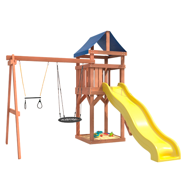 Детская площадка с трапецией и качелями гнездо