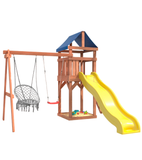 Детская площадка с качелями подвесным креслом