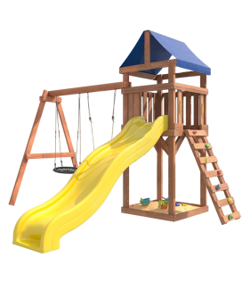 Детская площадка с качелями лодочка и гнездом