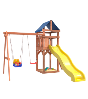 Детская площадка с качелями лодочка и 3 в 1