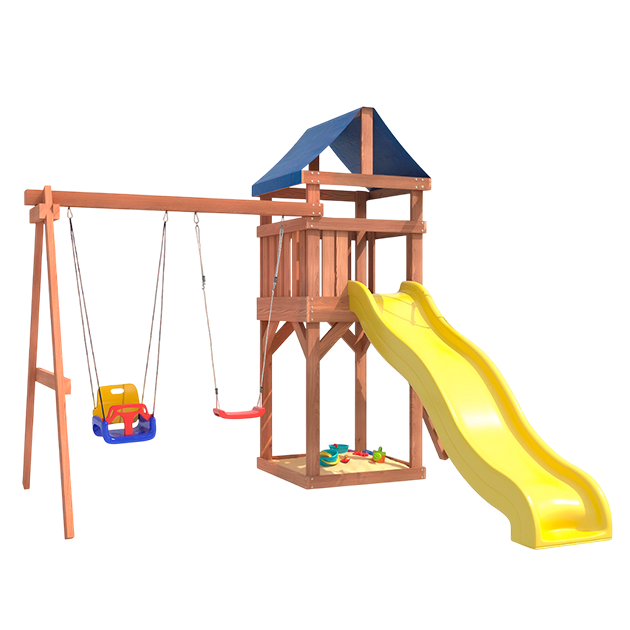 Детская площадка с качелями лодочка и 3 в 1 