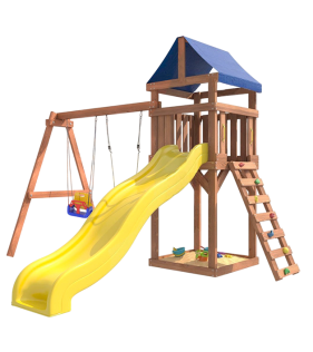 Детская площадка с качелями лодочка и 3 в 1