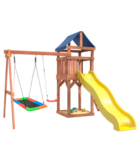 Детская площадка с качелями и прямоугольным гнездом