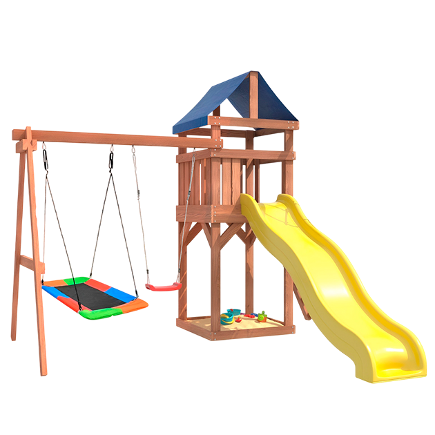 Детская площадка с качелями и прямоугольным гнездом