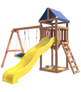 Детская площадка с качелями и прямоугольным гнездом...