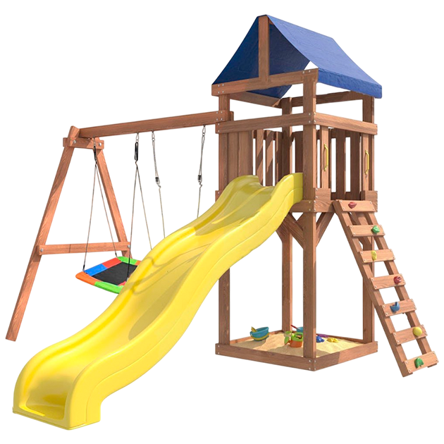 Детская площадка с качелями и прямоугольным гнездом