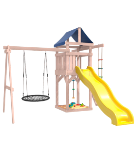 Детская площадка неокрашенная с качелями гнездо