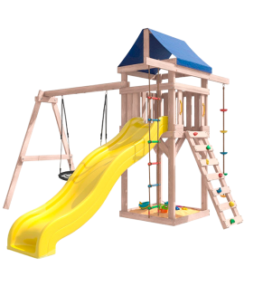 Детская площадка неокрашенная с качелями лодочка и гнездом...