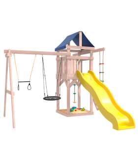 Детская площадка неокрашенная с трапецией и гнездом