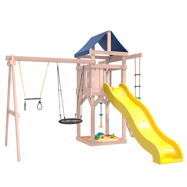 Детская площадка неокрашенная с трапецией и гнездом