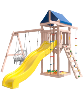 Площадка неокрашенная ДНП-2 с качелями и плетеным креслом...