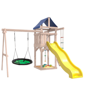Детская площадка неокрашенная с зелёным гнездом...
