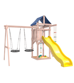 Детская площадка неокрашенная с качелями гнездо 60 см для улицы и дачи