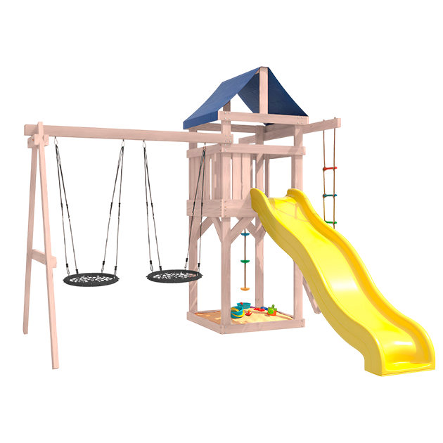 Детская площадка неокрашенная с качелями гнездо 60 см для улицы и дачи