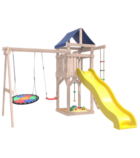 Детская площадка неокрашенная с качелями и гнездом...