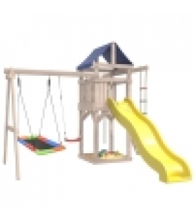 Детская площадка неокрашенная ДНП-9 с качелями и гнездом Лодка...