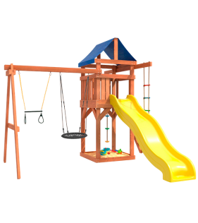 Детская площадка с трапецией и качелями гнездо