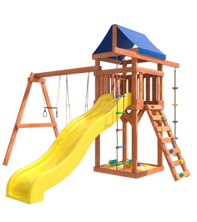 Детская площадка с трапецией и качелями гнездо...