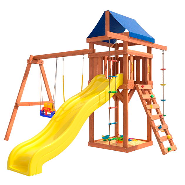 Детская площадка с качелями 3 в 1 и гибкими качелями