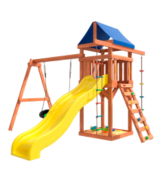 Детская площадка с качелями гнездо в зеленом цвете для улицы и дачи...