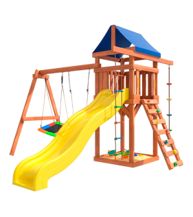 Детская игровая площадка с качелями гнездо и лодка для улицы и дачи...