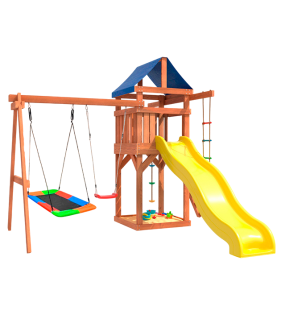 Детская игровая площадка с качелями гнездо и лодка для улицы и дачи