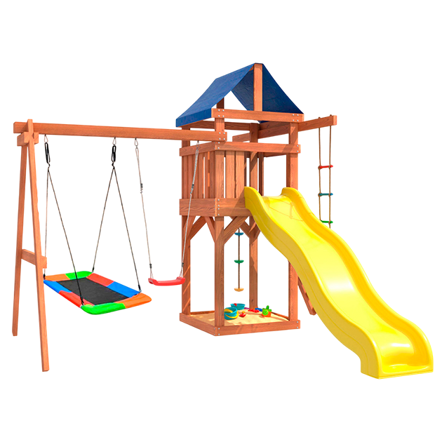 Детская игровая площадка с качелями гнездо и лодка для улицы и дачи 