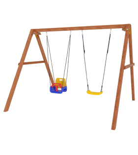 Деревянные качели с качелями со спинкой