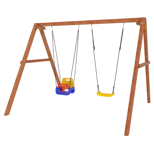 Деревянные качели с качелями со спинкой