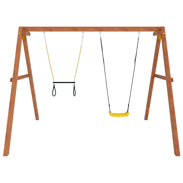Деревянные качели с трапецией