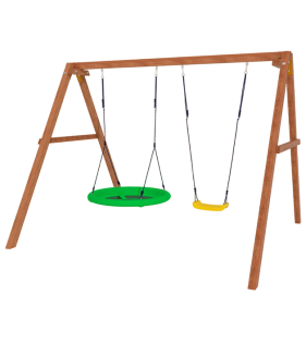 Деревянные качели с качелями гнездо