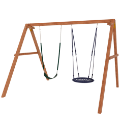 Деревянные качели с качелями гнездо 60 см и гибкими качелями...