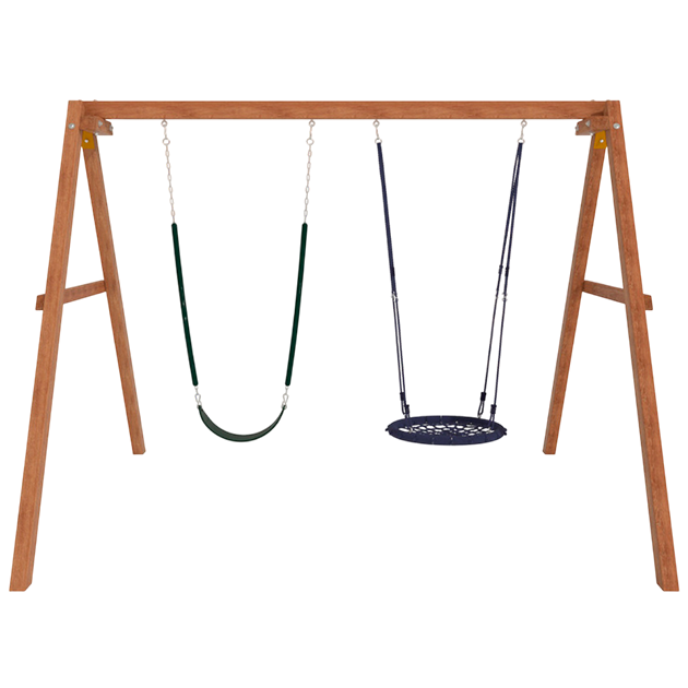 Деревянные качели с качелями гнездо 60 см и гибкими качелями