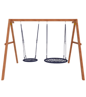 Деревянные качели с качелями гнездо 60 см и качелями гнездо 100 см